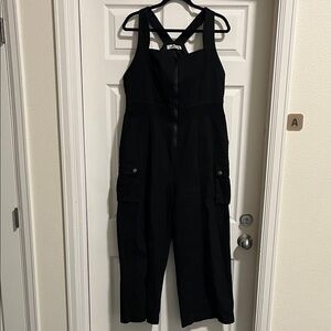 Ecowish Black Cotton Jumpsuit